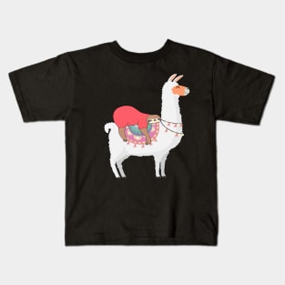 Sloth Riding Llama T-shirt - Lazy Sleeping Sloth Lover Gift Kids T-Shirt